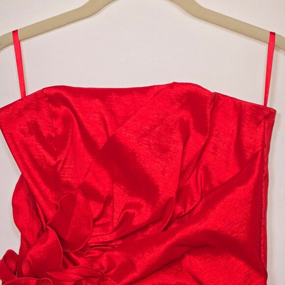 Cache women’s strapless red cocktail mini dress. Size 12. - Picture 4 of 10